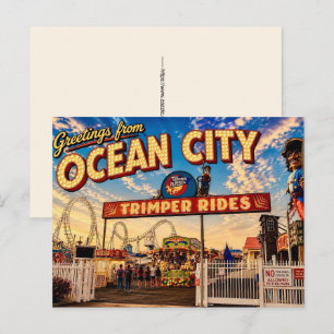 Tarjeta postal de diversiones de Ocean City MD