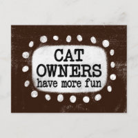 Tarjeta Postal de Divertidos Dueños de Gatos