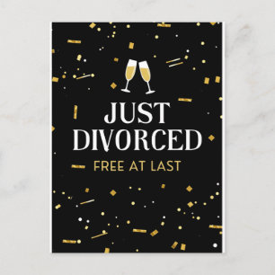 Tarjeta postal de divorcio recién divorciado