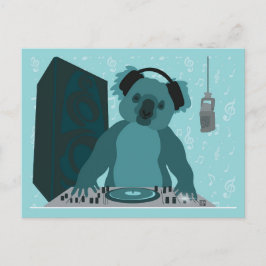 Tarjeta postal de DJ de música de koala