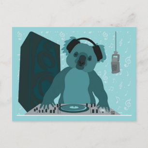 Tarjeta postal de DJ de música de koala