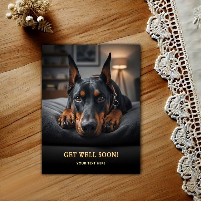 Tarjeta postal de Doberman Pinscher adorable para  (Subido por el creador)
