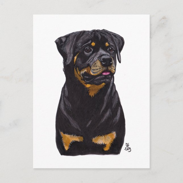 Tarjeta postal de Doggust 2019 Rotweiller (Anverso)