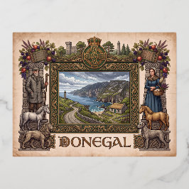 Tarjeta postal de Donegal, Irlanda, de estilo vint
