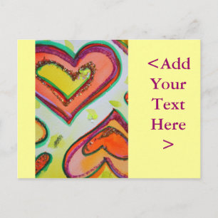 Tarjeta postal de dos corazones de risa