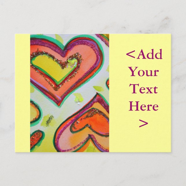 Tarjeta postal de dos corazones de risa (Anverso)