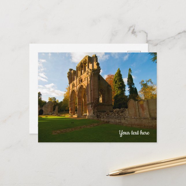 Tarjeta postal de Dryburgh Abbey, Escocia (Anverso/Reverso In Situ)