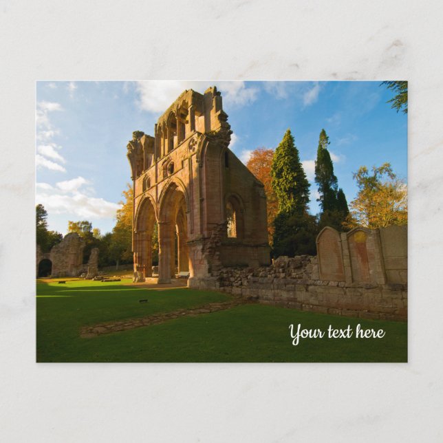 Tarjeta postal de Dryburgh Abbey, Escocia (Anverso)