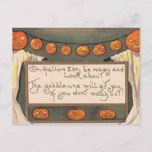 Tarjeta postal de duendes de Halloween