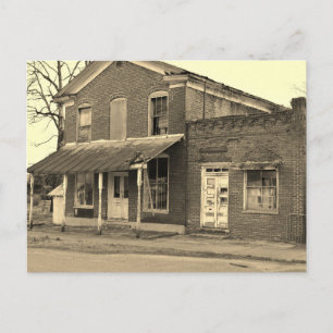 Tarjeta postal de edificio histórico en blanco y n