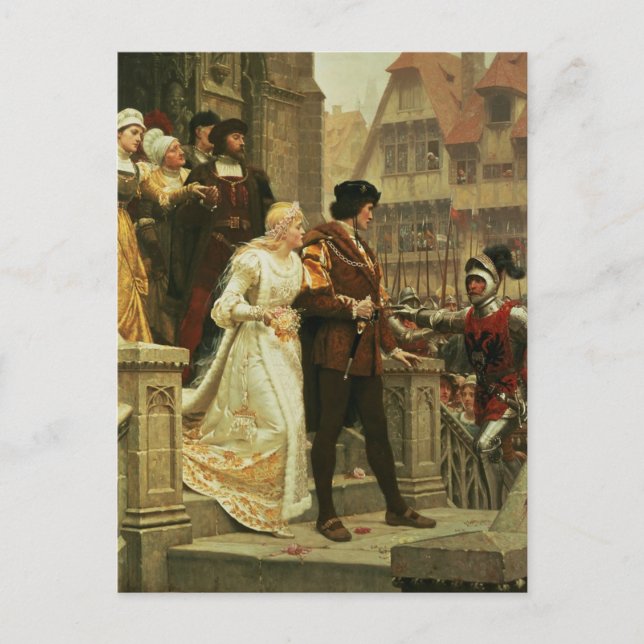 Tarjeta postal de Edmund Blair Leighton - Llamada  (Anverso)