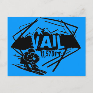 Tarjeta postal de elevación de esquí de Vail Color