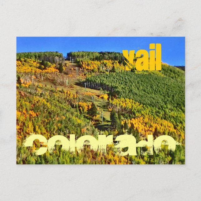 Tarjeta postal de elevación de Vail Colorado (Anverso)