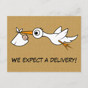 Tarjeta postal de embarazo con expectativa genial