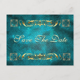 Tarjeta Postal de Emperor Teal para Guardar la Fec