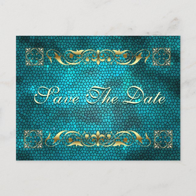 Tarjeta Postal de Emperor Teal para Guardar la Fec (Anverso)