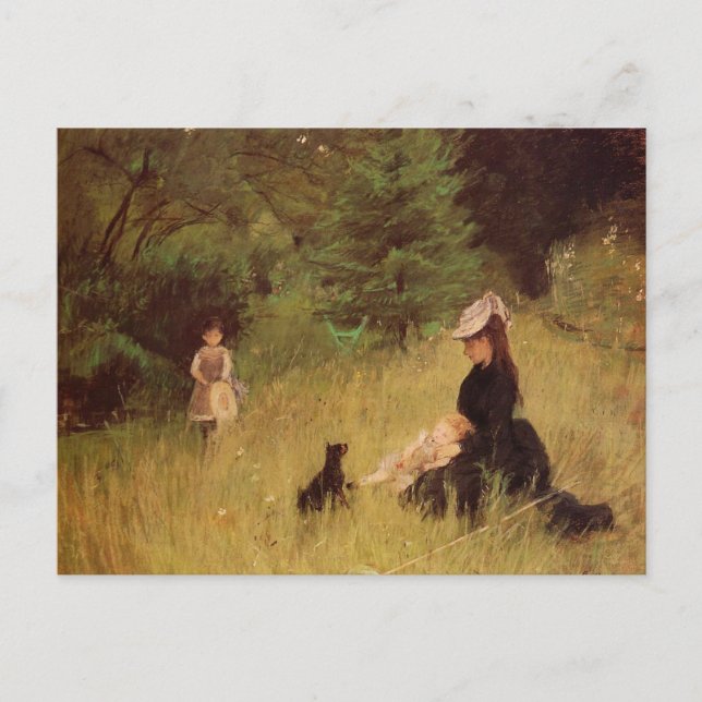 Tarjeta postal de 'En un parque' de Berthe Morisot (Anverso)