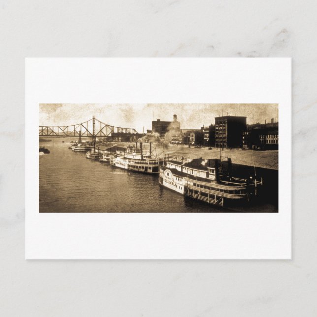 Tarjeta postal de época del río Monongahela (Anverso)