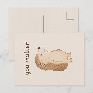 Tarjeta postal de erizo 'Tú importas'