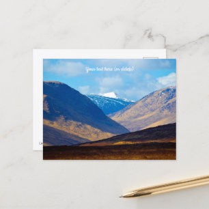 Tarjeta postal de Escocia mirando hacia Glen Etive