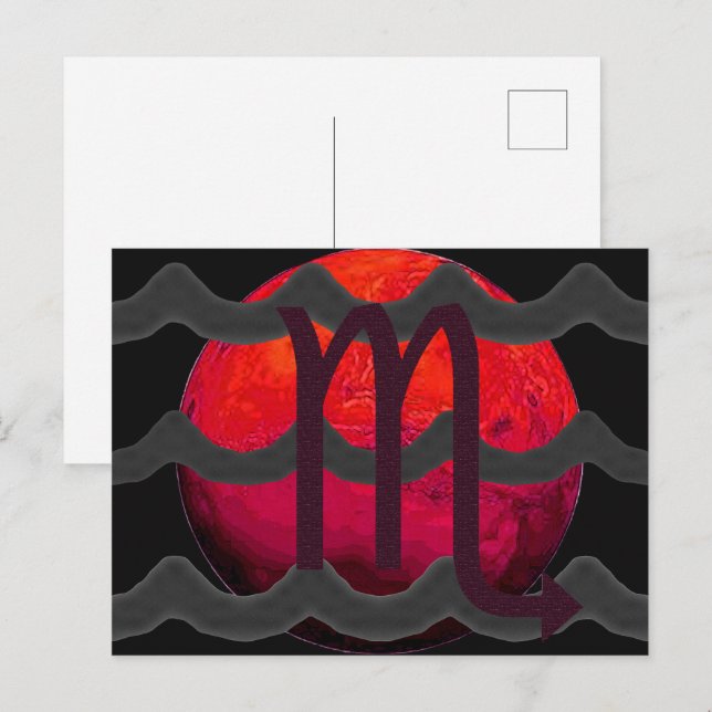 Tarjeta postal de Escorpio (Anverso / Reverso)