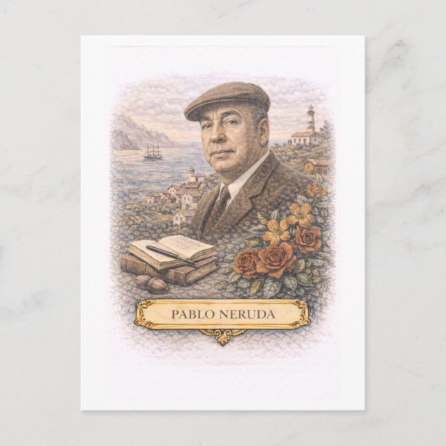 Tarjeta Postal de Escritor al Estilo Antiguo Pablo (Anverso)