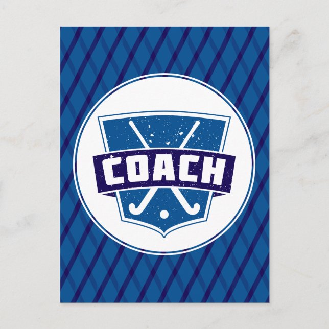 Tarjeta postal de Escudo del entrenador de hockey  (Anverso)