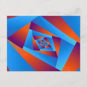 Tarjeta postal de espiral azul y naranja