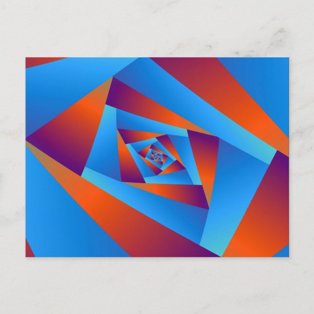 Tarjeta postal de espiral azul y naranja (Anverso)