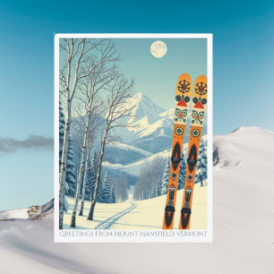 Tarjeta postal de esquí de Mount Mansfield Vermont
