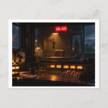 Tarjeta postal de estación de radio espeluznante -