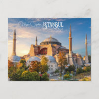 Tarjeta postal de Estambul con texto personalizado