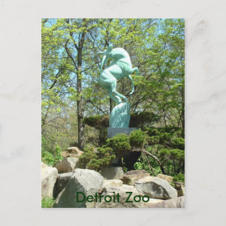 Tarjeta postal de estatua del zoológico de Detroit