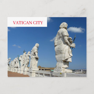 tarjeta postal de estatuas de santos de la Ciudad 