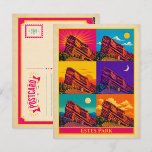 Tarjeta postal de Estes Park Colorado Red Rock Vin