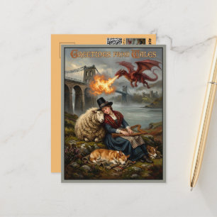 Tarjeta postal de estilo de pintura al óleo Saludo