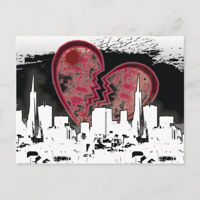 Tarjeta postal de estilo grunge de ciudad vivida c (Anverso)
