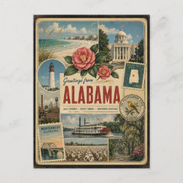 Tarjeta postal de estilo vintage auténtico de Alab