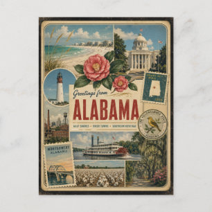Tarjeta postal de estilo vintage auténtico de Alab