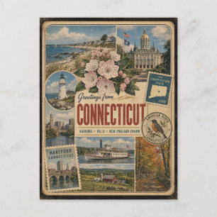 Tarjeta postal de estilo vintage auténtico de Conn