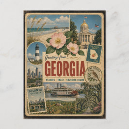 Tarjeta postal de estilo vintage auténtico de Geor