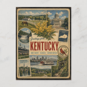 Tarjeta postal de estilo vintage auténtico de Kent
