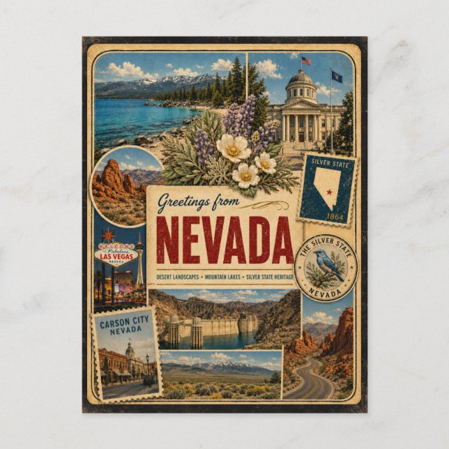 Tarjeta postal de estilo vintage auténtico de Neva (Anverso)