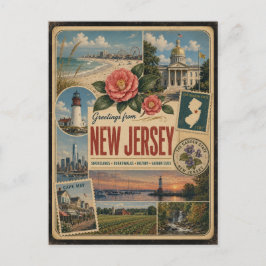 Tarjeta postal de estilo vintage auténtico de Nuev