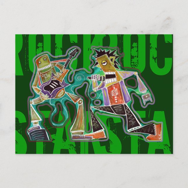 Tarjeta postal de estrella de rock (Anverso)