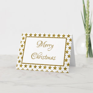 Tarjeta postal de estrellas con brillo dorado