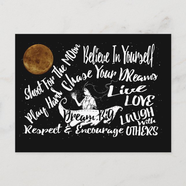 Tarjeta postal de estrellas nocturnas motivadas in (Anverso)