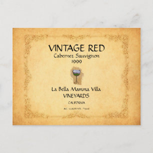 Tarjeta postal de etiqueta de vino!