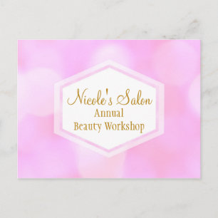 Tarjeta postal de evento chic con luces de glamour