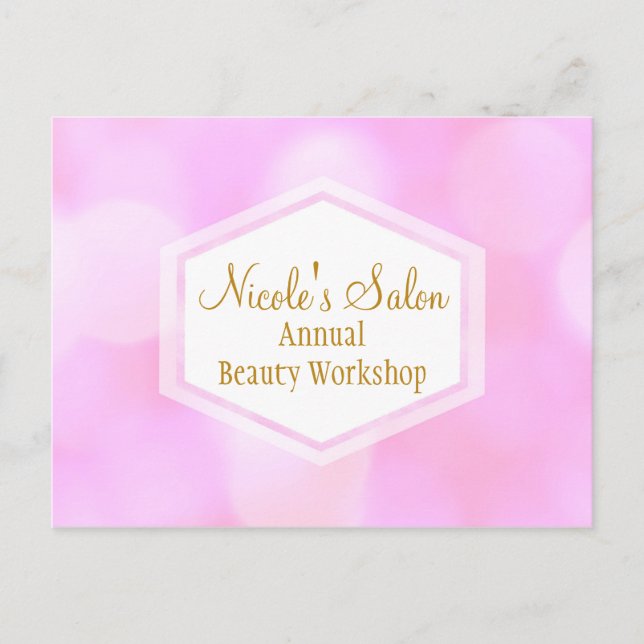 Tarjeta postal de evento chic con luces de glamour (Anverso)
